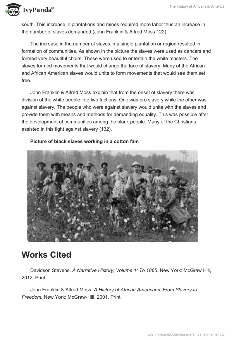 The History of Africans in America. Page 2