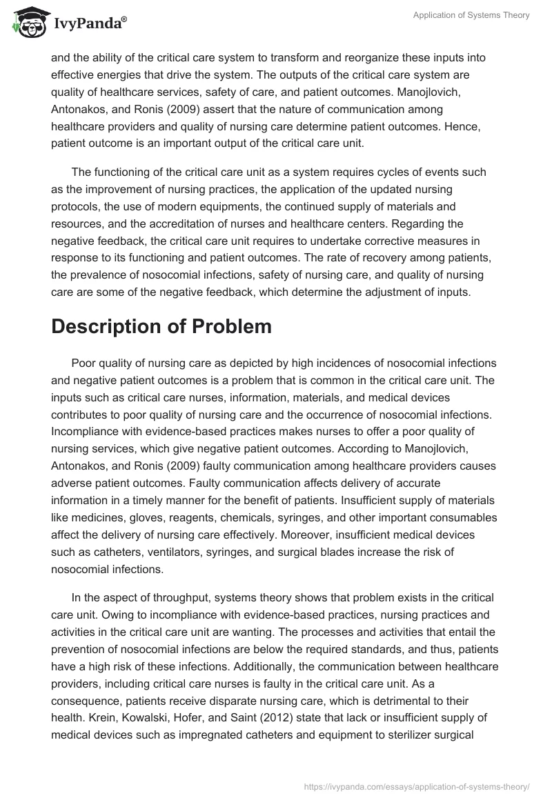 Application of Systems Theory. Page 2