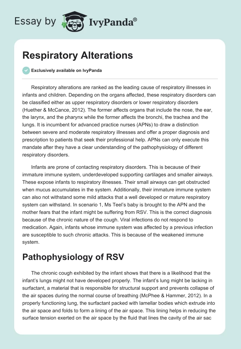 Respiratory Alterations. Page 1