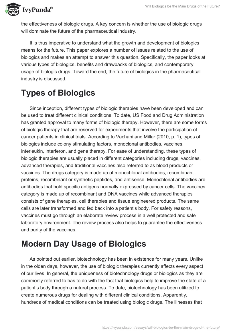Will Biologics be the Main Drugs of the Future?. Page 2