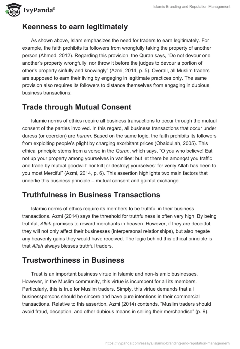 Islamic Branding and Reputation Management. Page 3