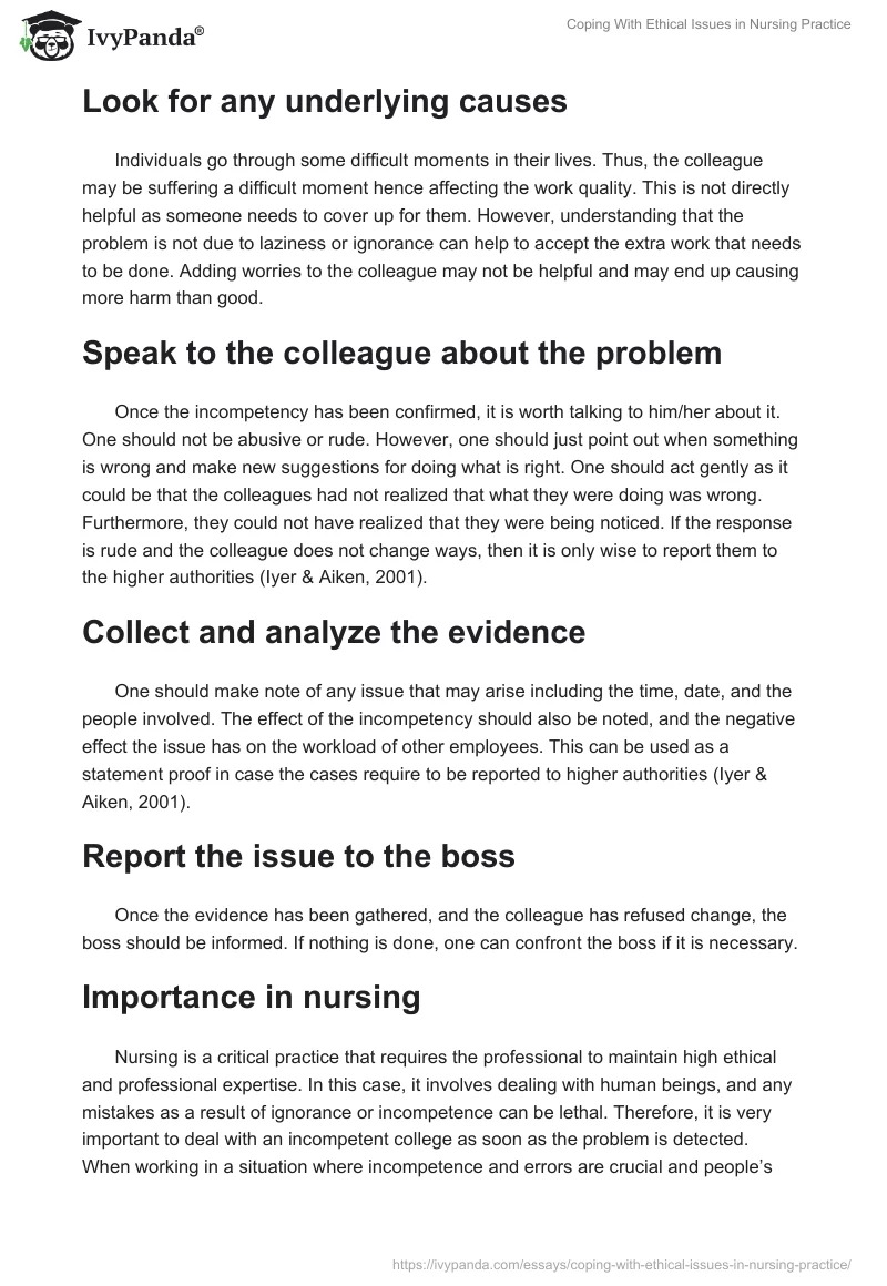 Coping With Ethical Issues in Nursing Practice. Page 2