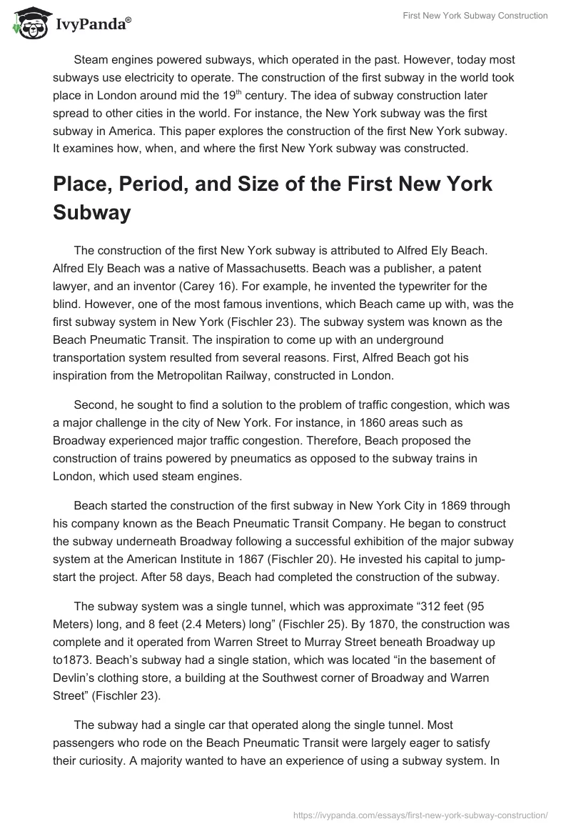 First New York Subway Construction. Page 2