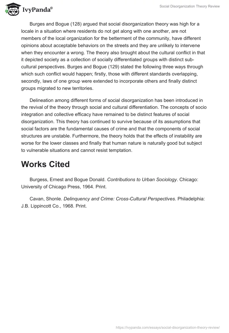 Social Disorganization Theory Review. Page 2