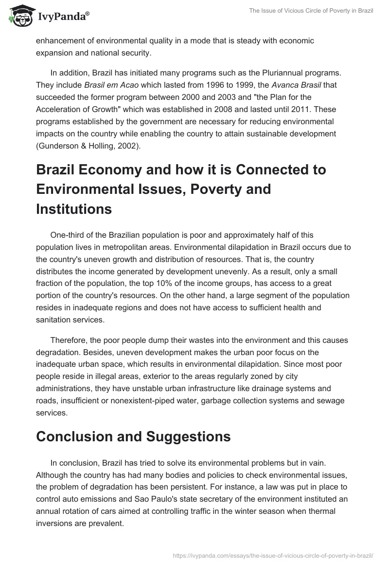 The Issue of Vicious Circle of Poverty in Brazil. Page 5