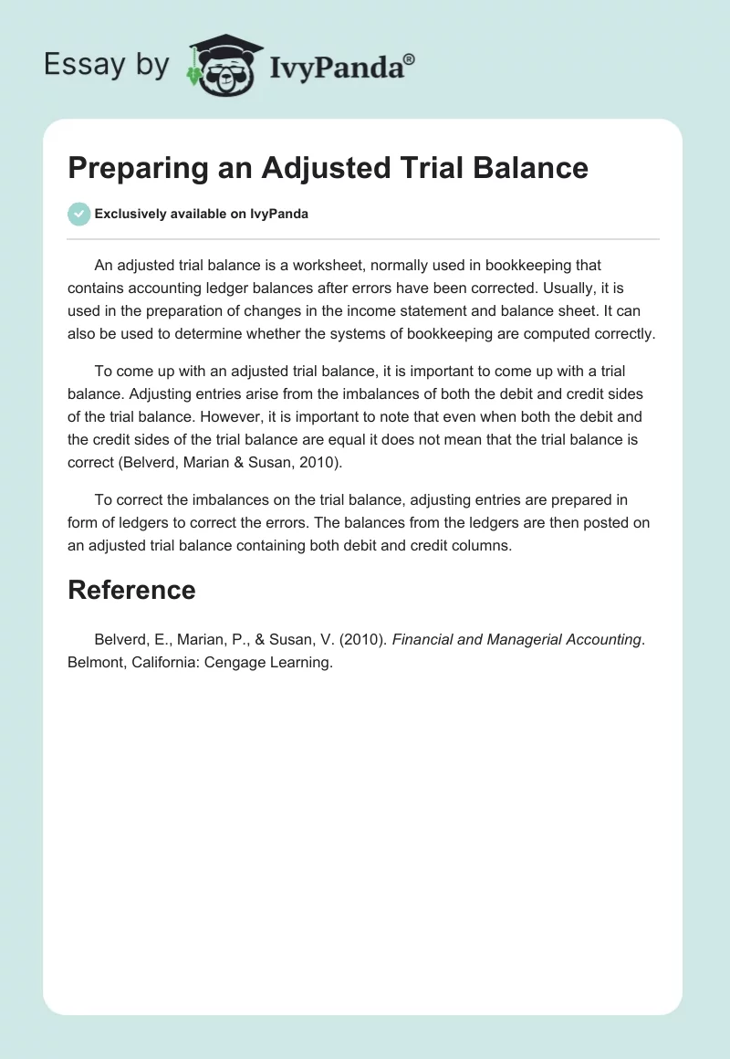 Preparing an Adjusted Trial Balance. Page 1