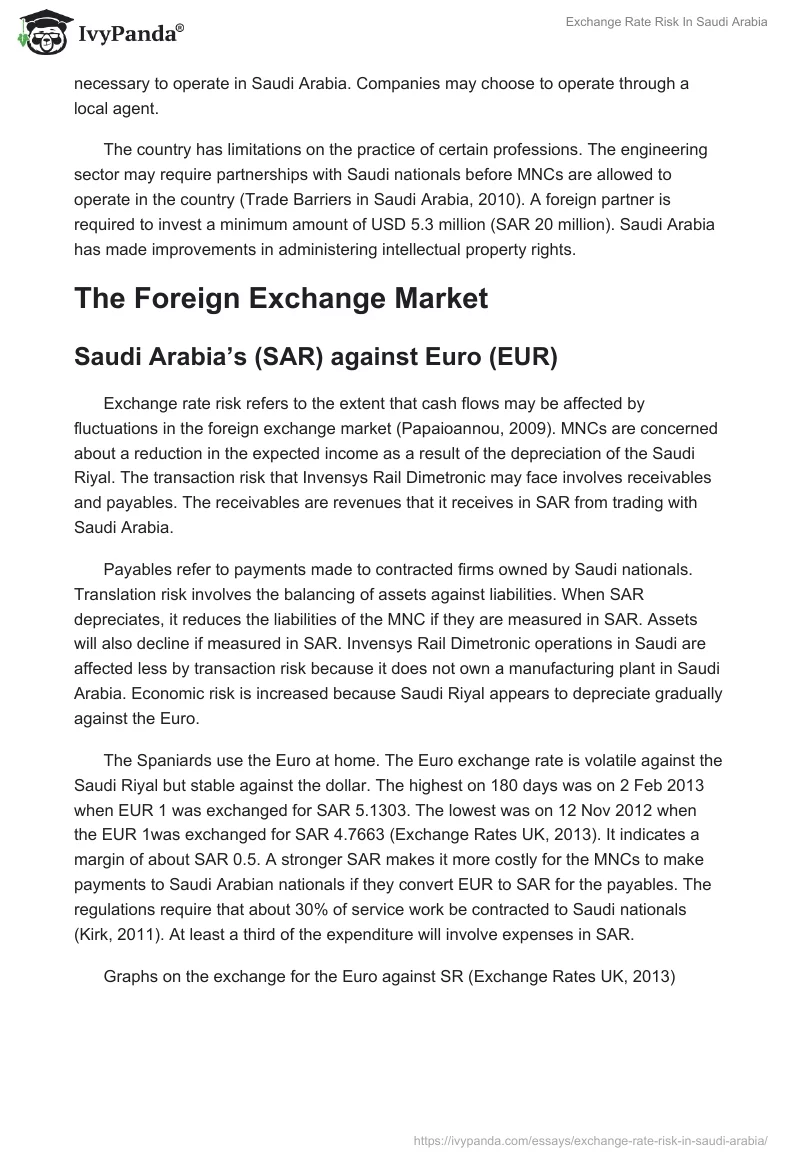 Exchange Rate Risk In Saudi Arabia. Page 3
