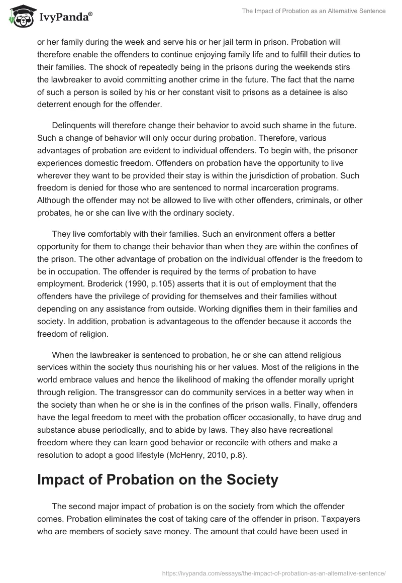 The Impact of Probation as an Alternative Sentence. Page 4