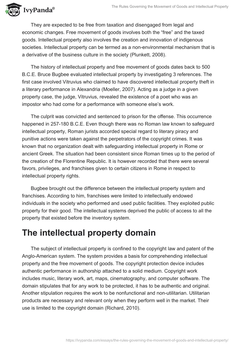 The Rules Governing the Movement of Goods and Intellectual Property. Page 2