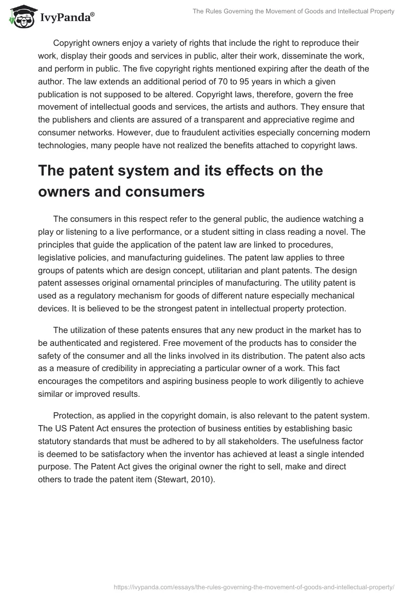 The Rules Governing the Movement of Goods and Intellectual Property. Page 3