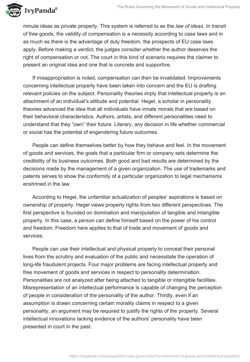 The Rules Governing the Movement of Goods and Intellectual Property. Page 5