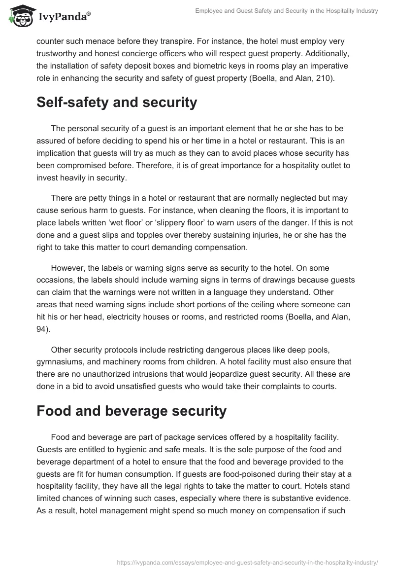 Employee and Guest Safety and Security in the Hospitality Industry. Page 3