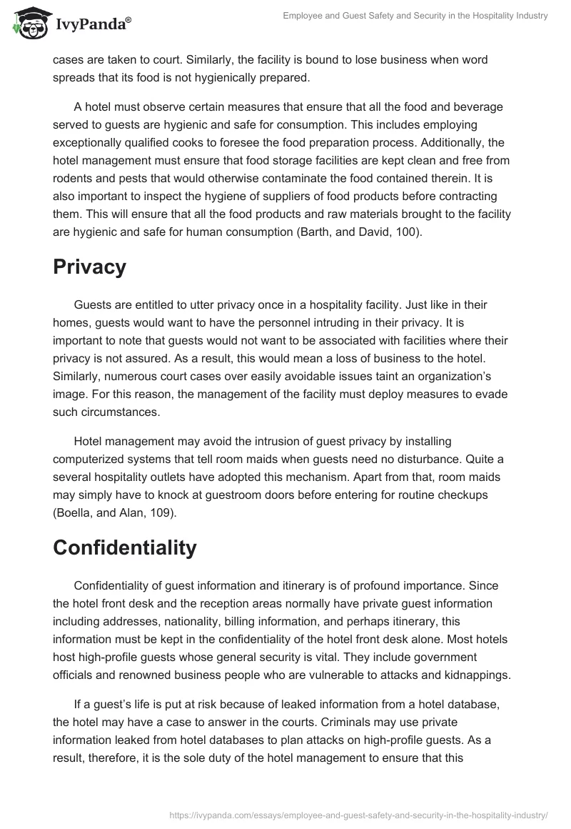 Employee and Guest Safety and Security in the Hospitality Industry. Page 4