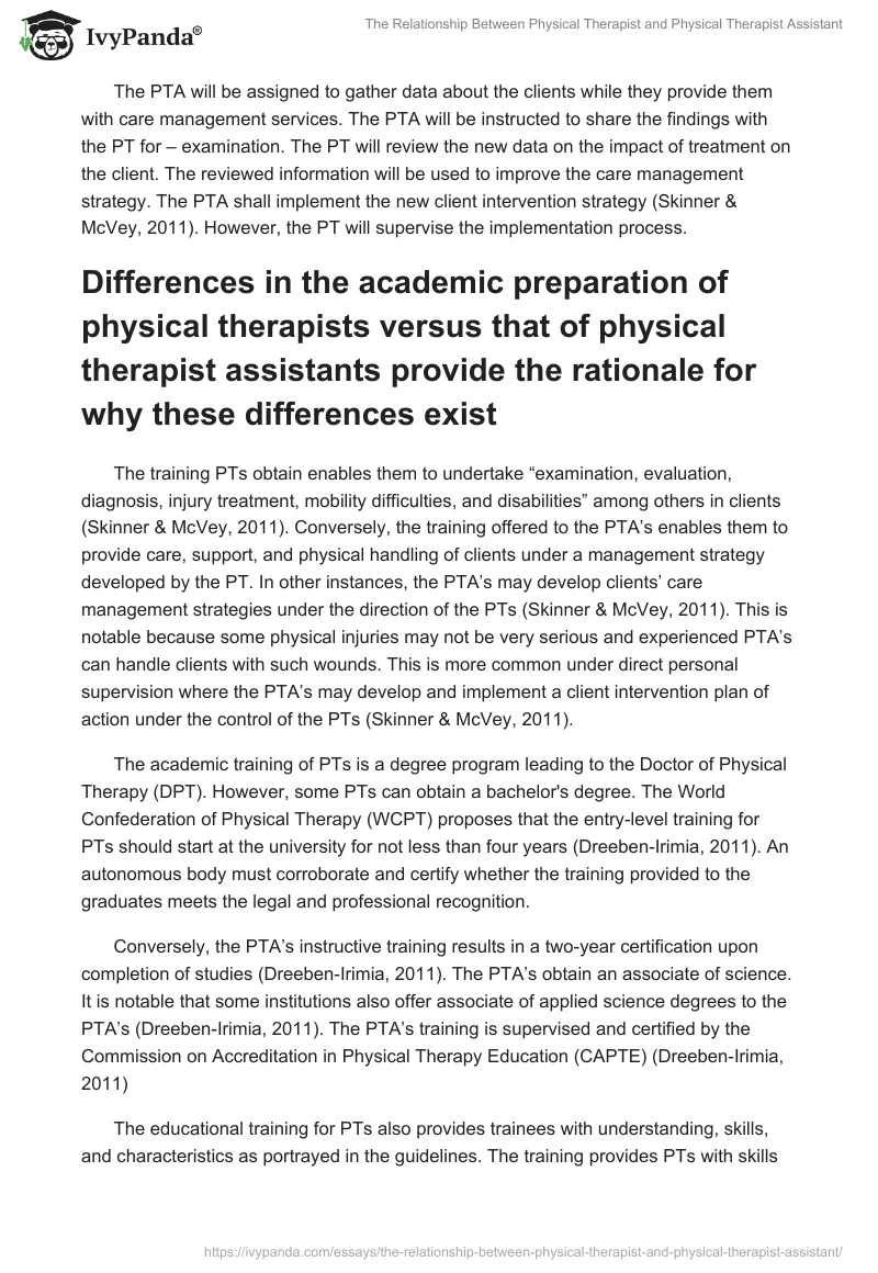 The Relationship Between Physical Therapist and Physical Therapist Assistant. Page 2