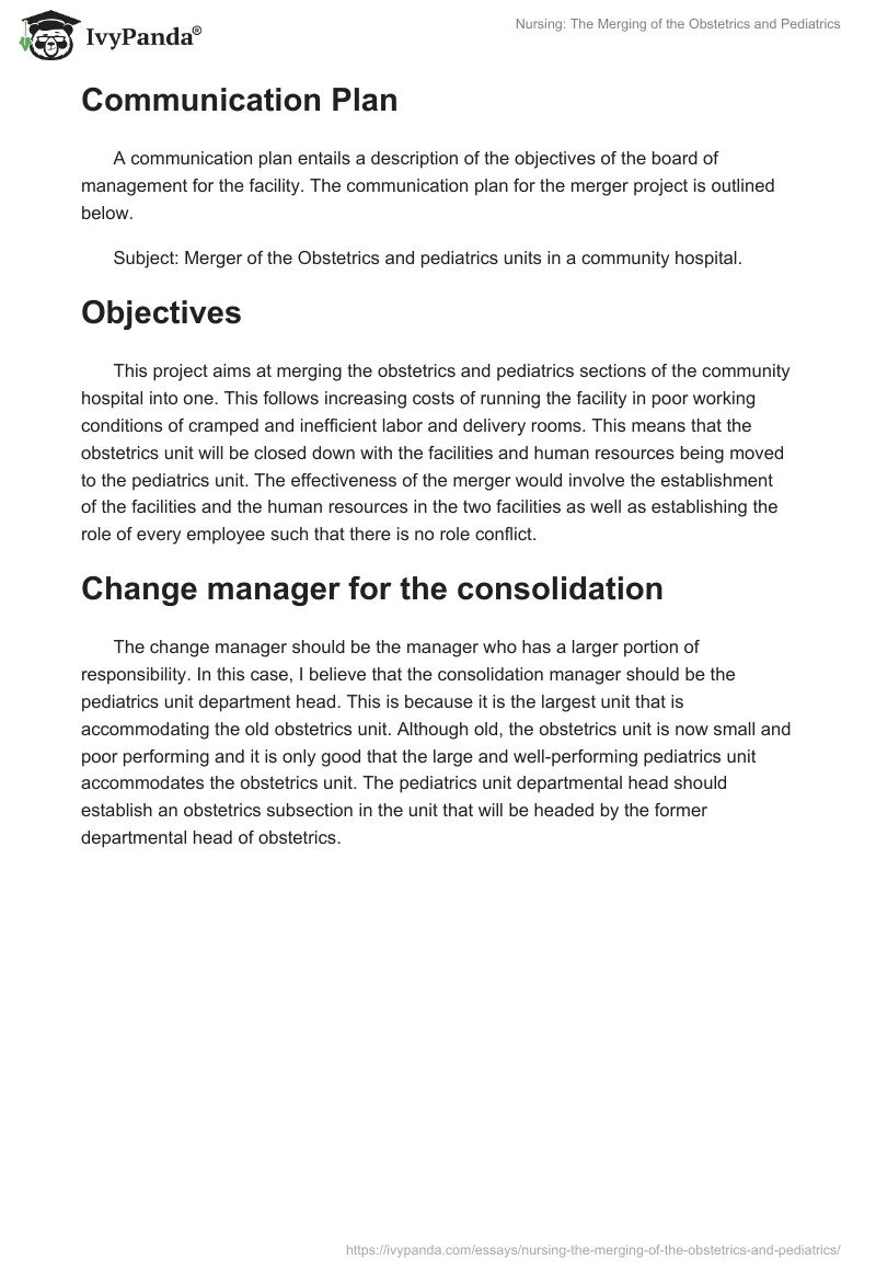 Nursing: The Merging of the Obstetrics and Pediatrics. Page 2
