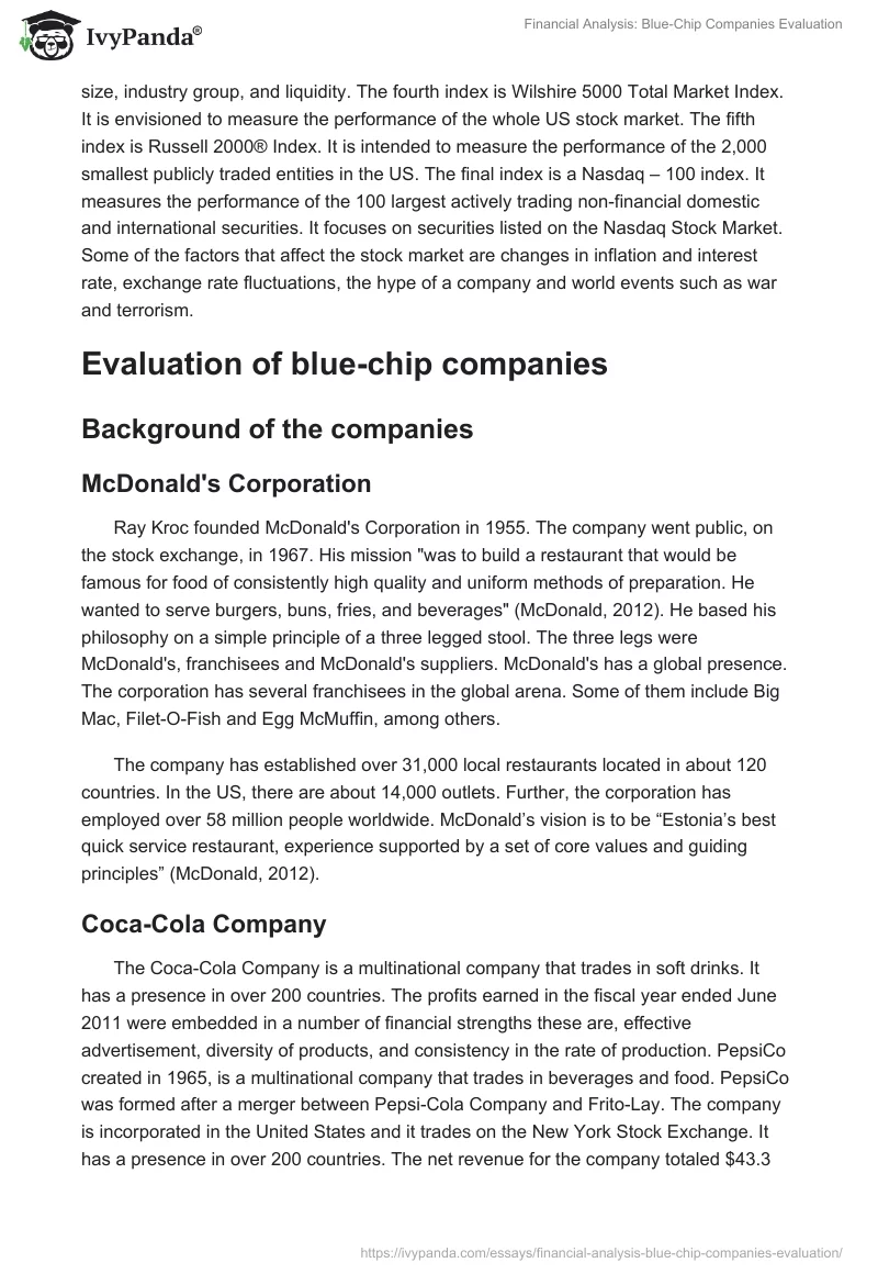 Financial Analysis: Blue-Chip Companies Evaluation. Page 3