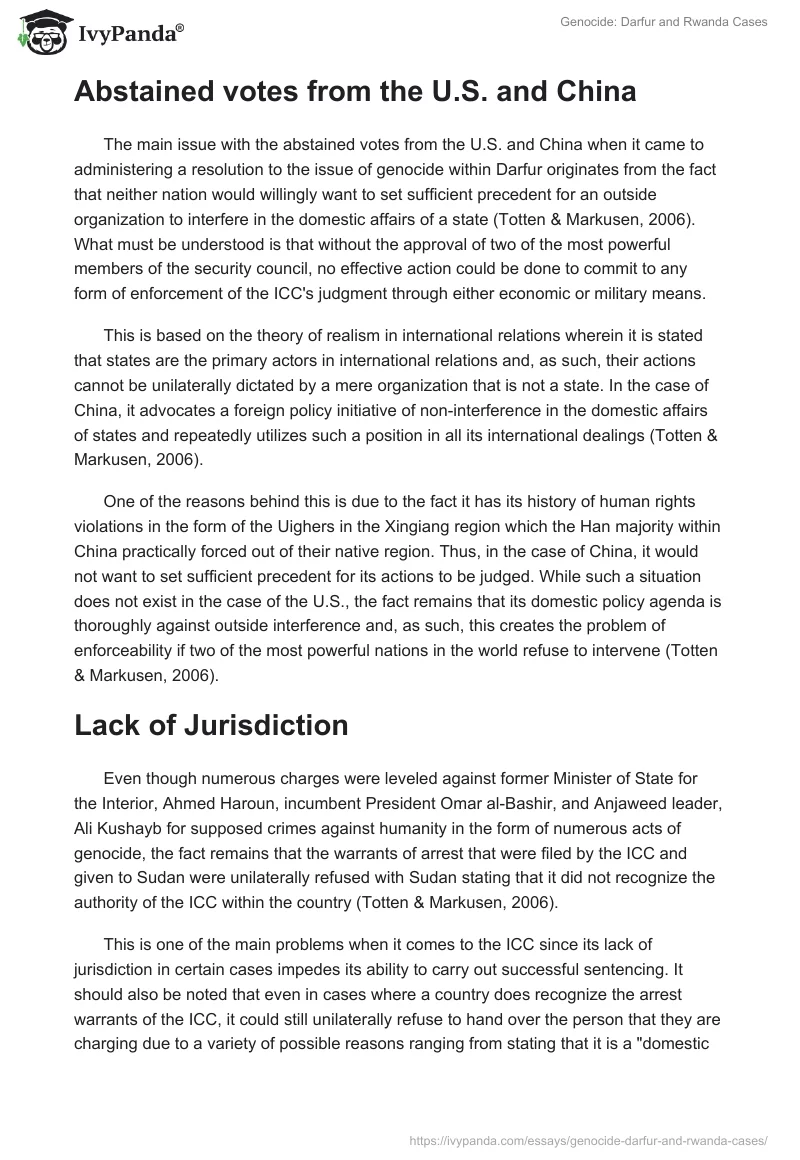 Genocide: Darfur and Rwanda Cases. Page 2