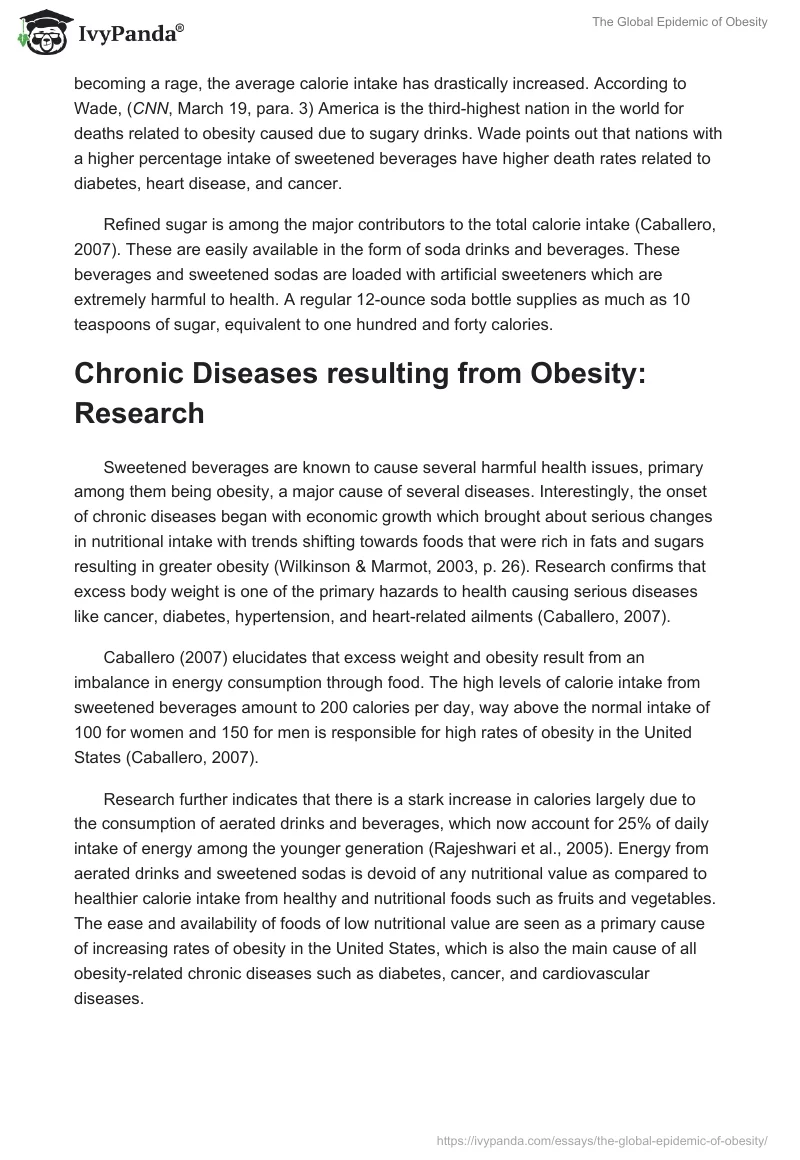 The Global Epidemic of Obesity. Page 2