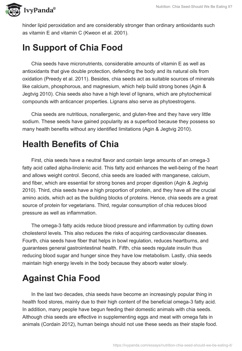 Nutrition: Chia Seed-Should We Be Eating It?. Page 2
