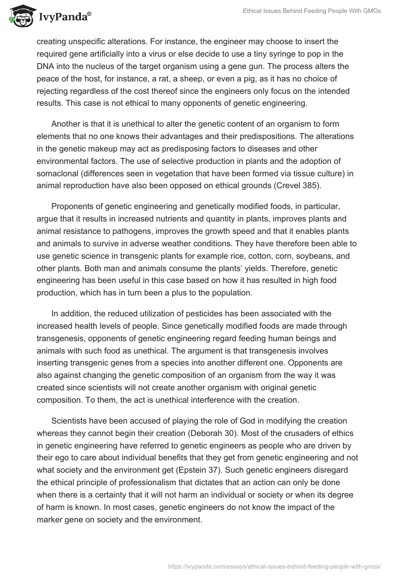 Ethical Issues Behind Feeding People With GMOs. Page 2