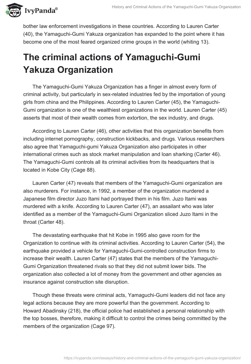 History and Criminal Actions of the Yamaguchi-Gumi Yakuza Organization. Page 3