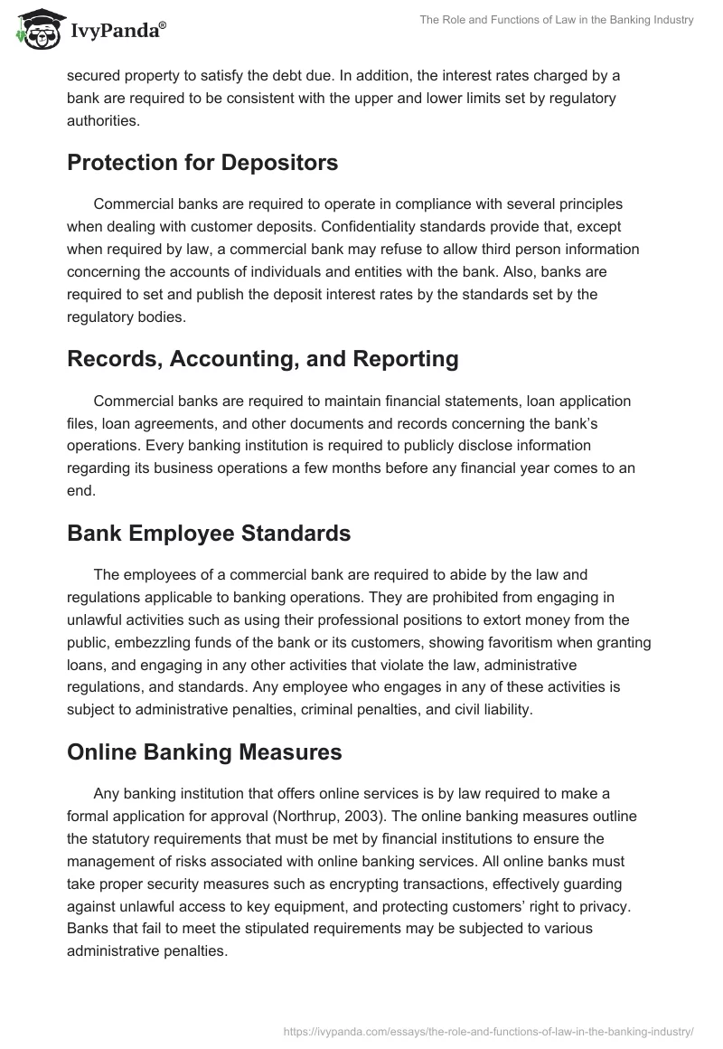 The Role and Functions of Law in the Banking Industry. Page 3