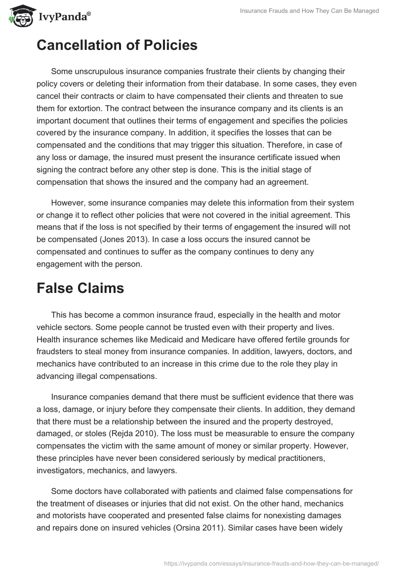 Insurance Frauds and How They Can Be Managed. Page 4