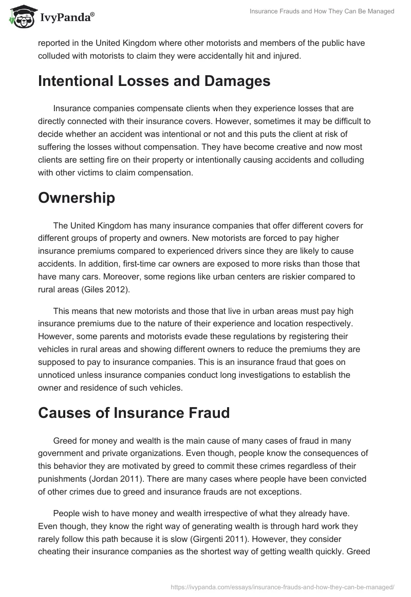 Insurance Frauds and How They Can Be Managed. Page 5
