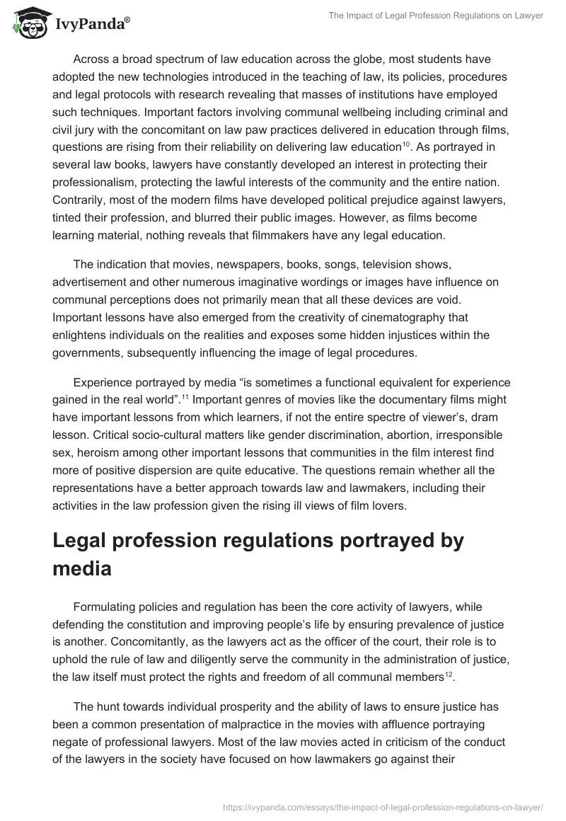 The Impact of Legal Profession Regulations on Lawyer. Page 4