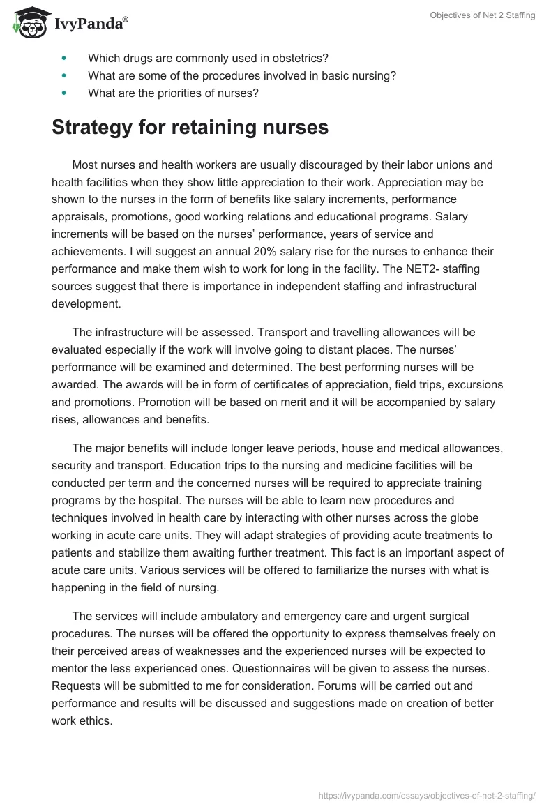 Objectives of Net 2 Staffing. Page 4