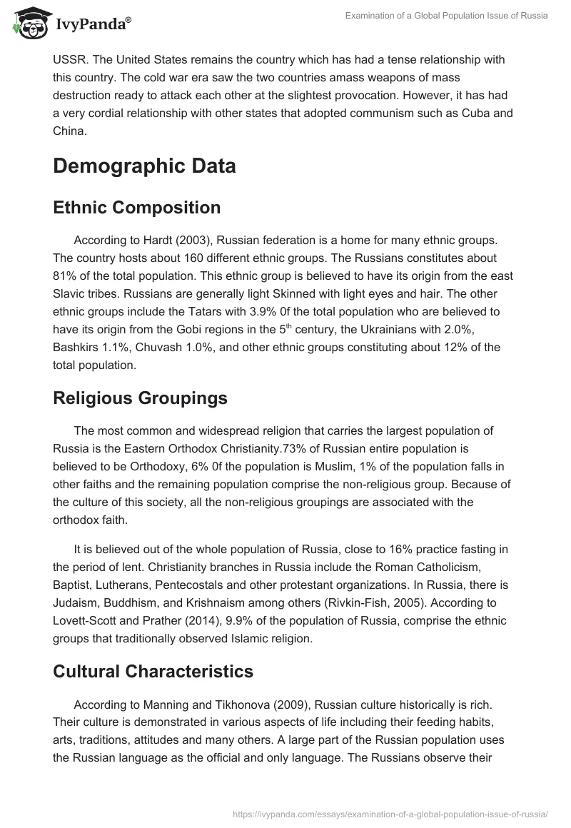 Examination of a Global Population Issue of Russia. Page 4