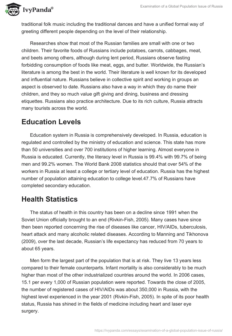 Examination of a Global Population Issue of Russia. Page 5