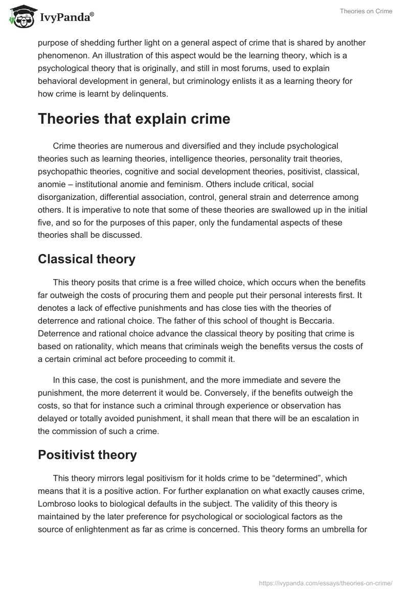 Theories on Crime. Page 2