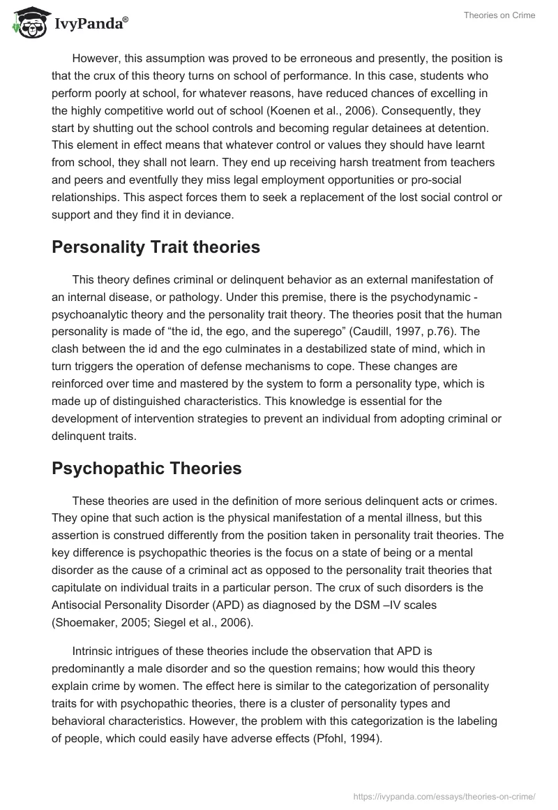 Theories on Crime. Page 5