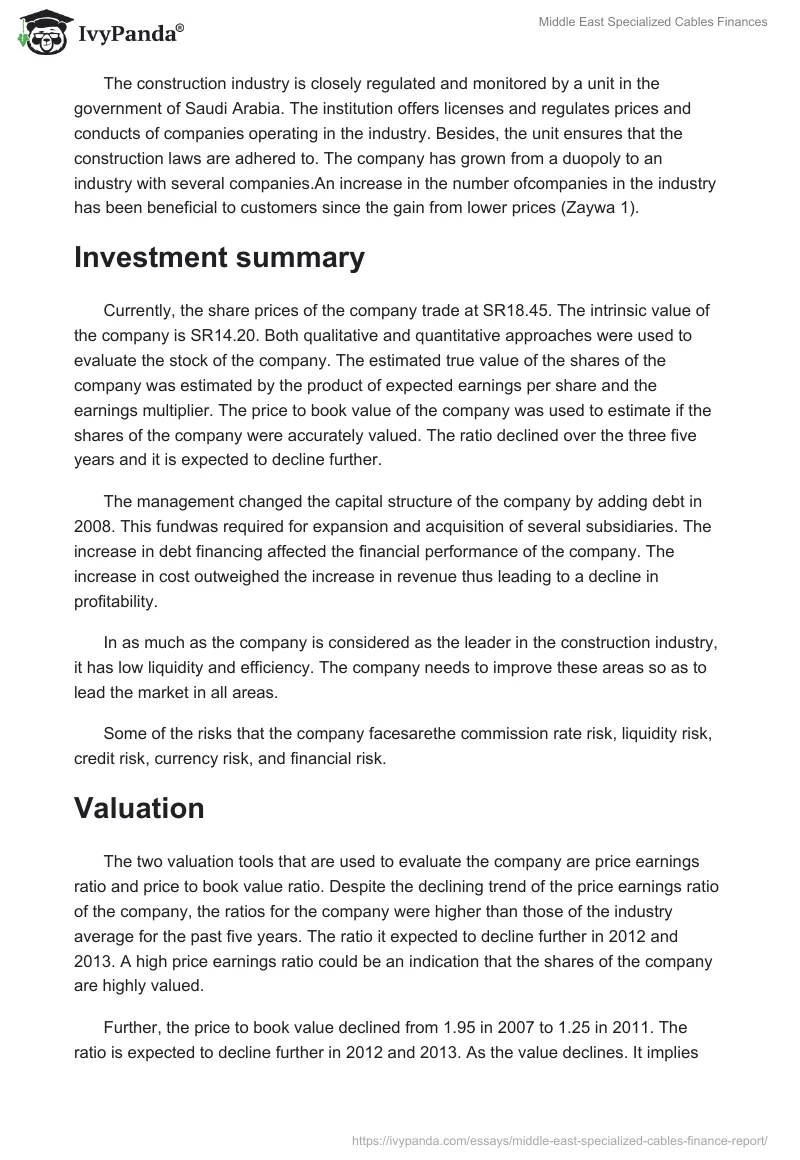 Middle East Specialized Cables Finances. Page 4