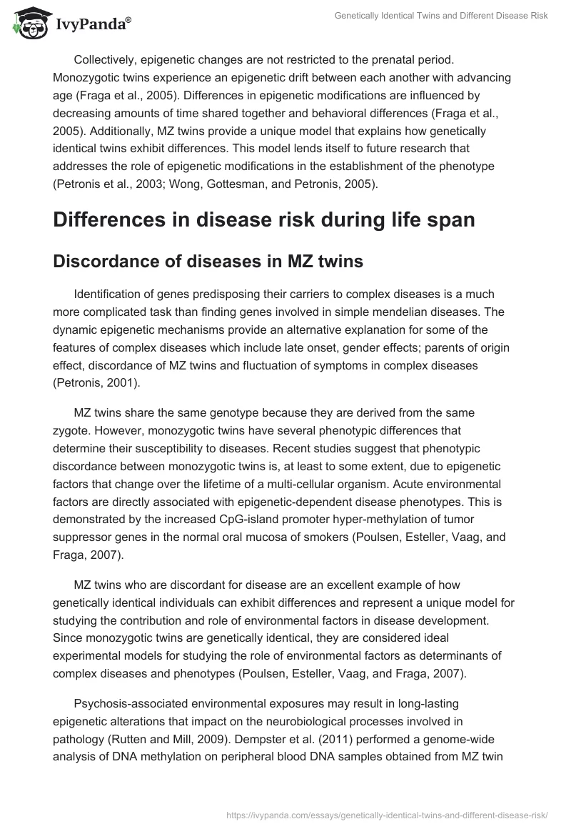 Genetically Identical Twins and Different Disease Risk. Page 3