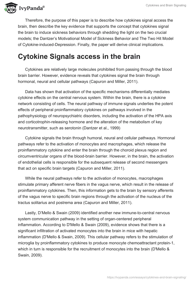 Cytokines and Brain Signaling. Page 2