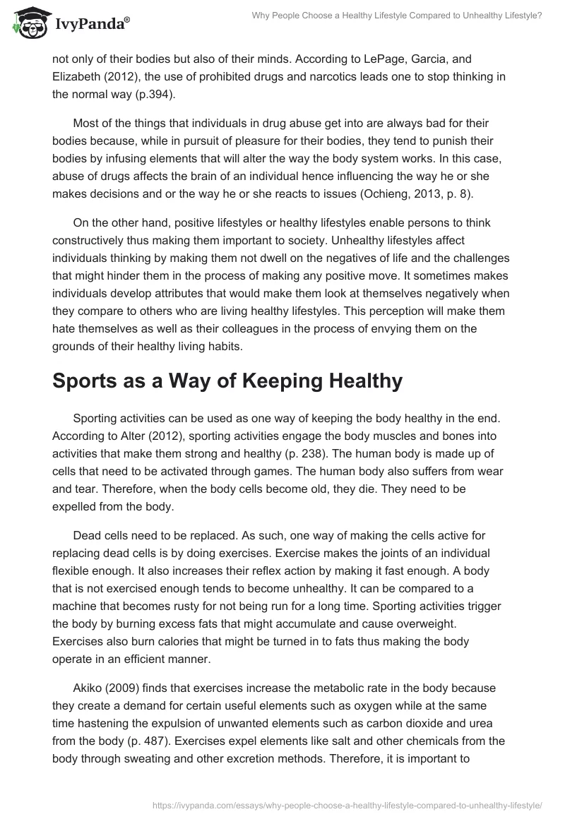 Why People Choose a Healthy Lifestyle Compared to Unhealthy Lifestyle?. Page 3