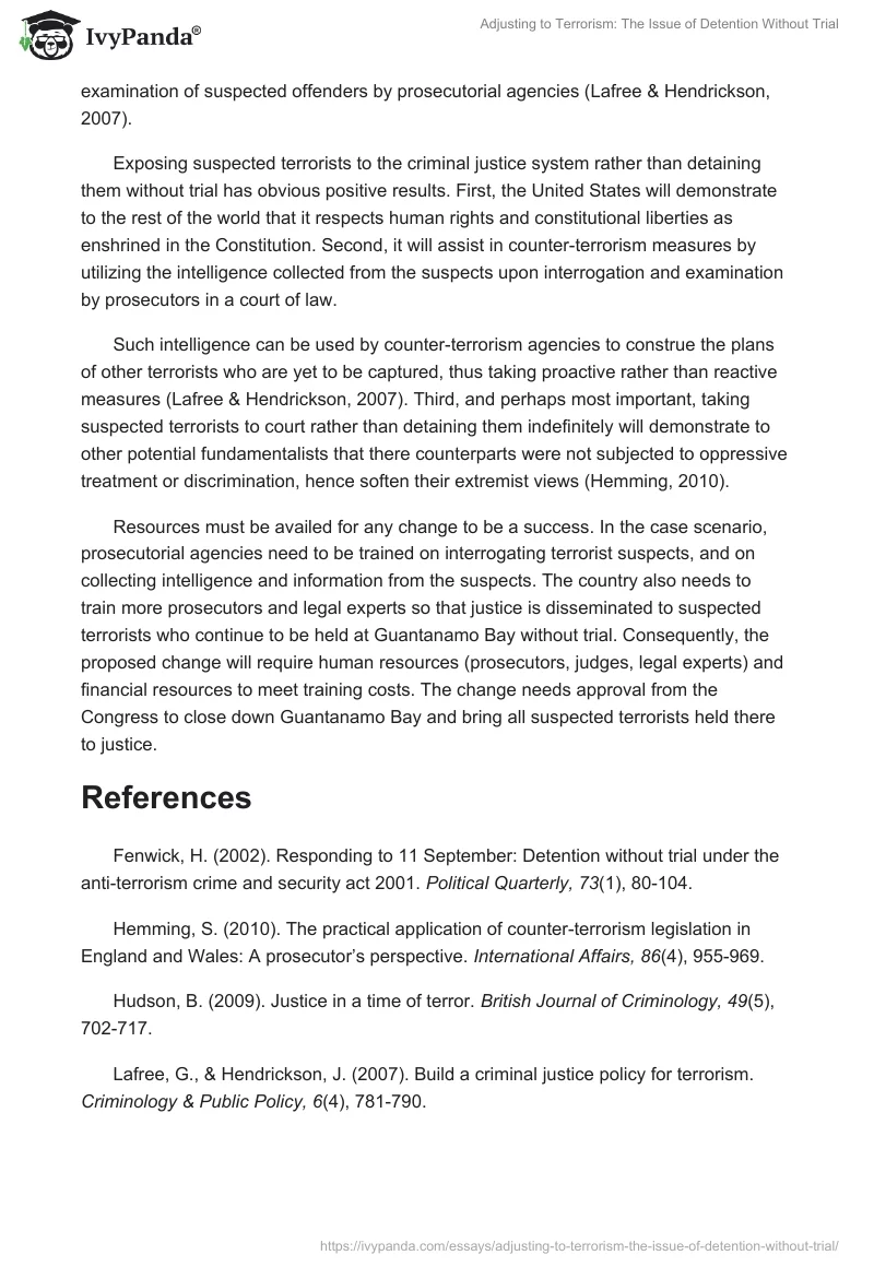 Adjusting to Terrorism: The Issue of Detention Without Trial. Page 2
