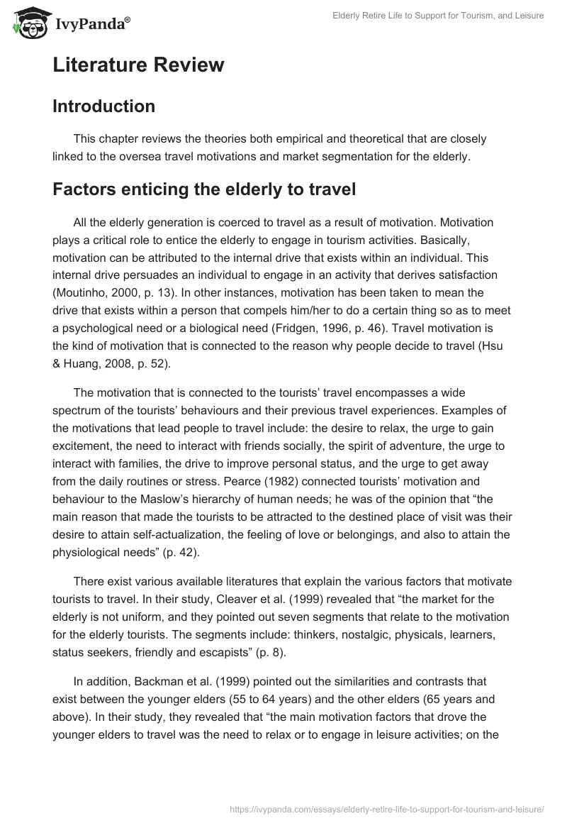 Elderly Retire Life to Support for Tourism, and Leisure. Page 4