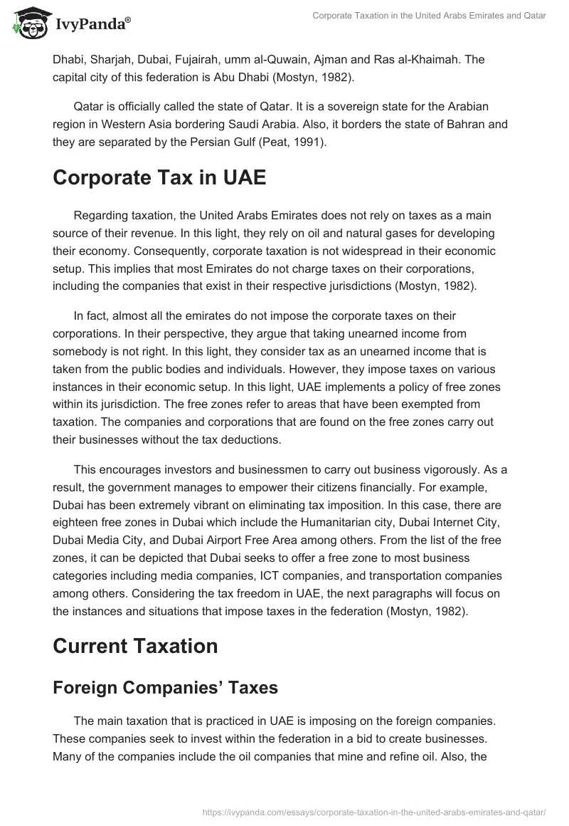 Corporate Taxation in the United Arabs Emirates and Qatar. Page 2