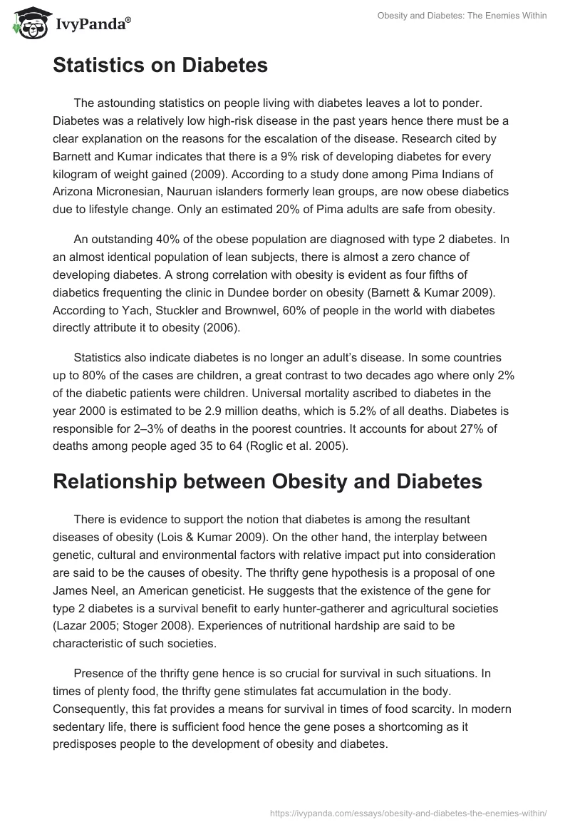 Obesity and Diabetes: The Enemies Within. Page 2