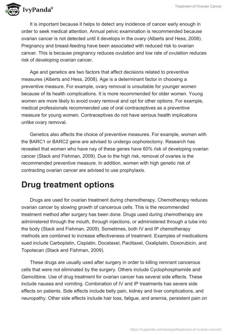 Treatment of Ovarian Cancer. Page 2