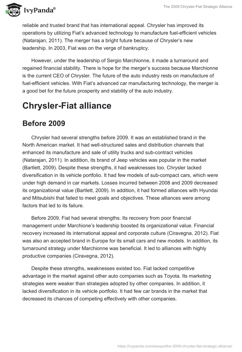 The 2009 Chrysler-Fiat Strategic Alliance. Page 2