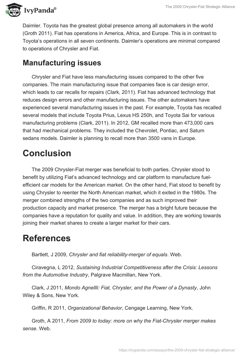 The 2009 Chrysler-Fiat Strategic Alliance. Page 4