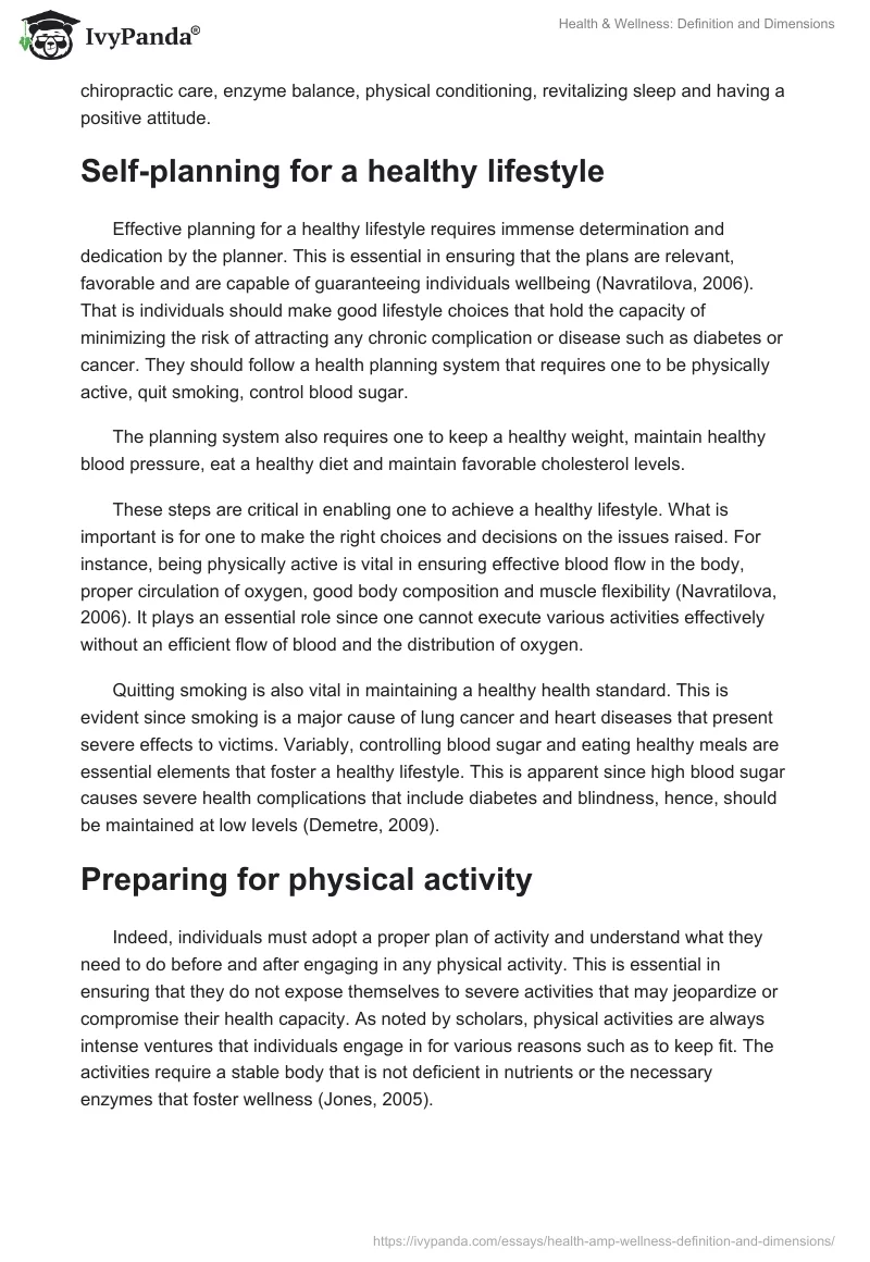 Health & Wellness: Definition and Dimensions. Page 2
