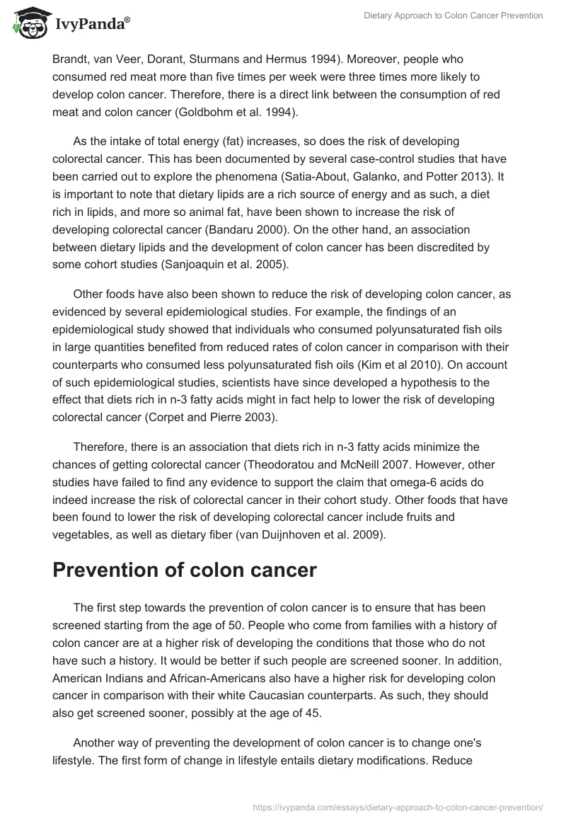 Dietary Approach to Colon Cancer Prevention. Page 2
