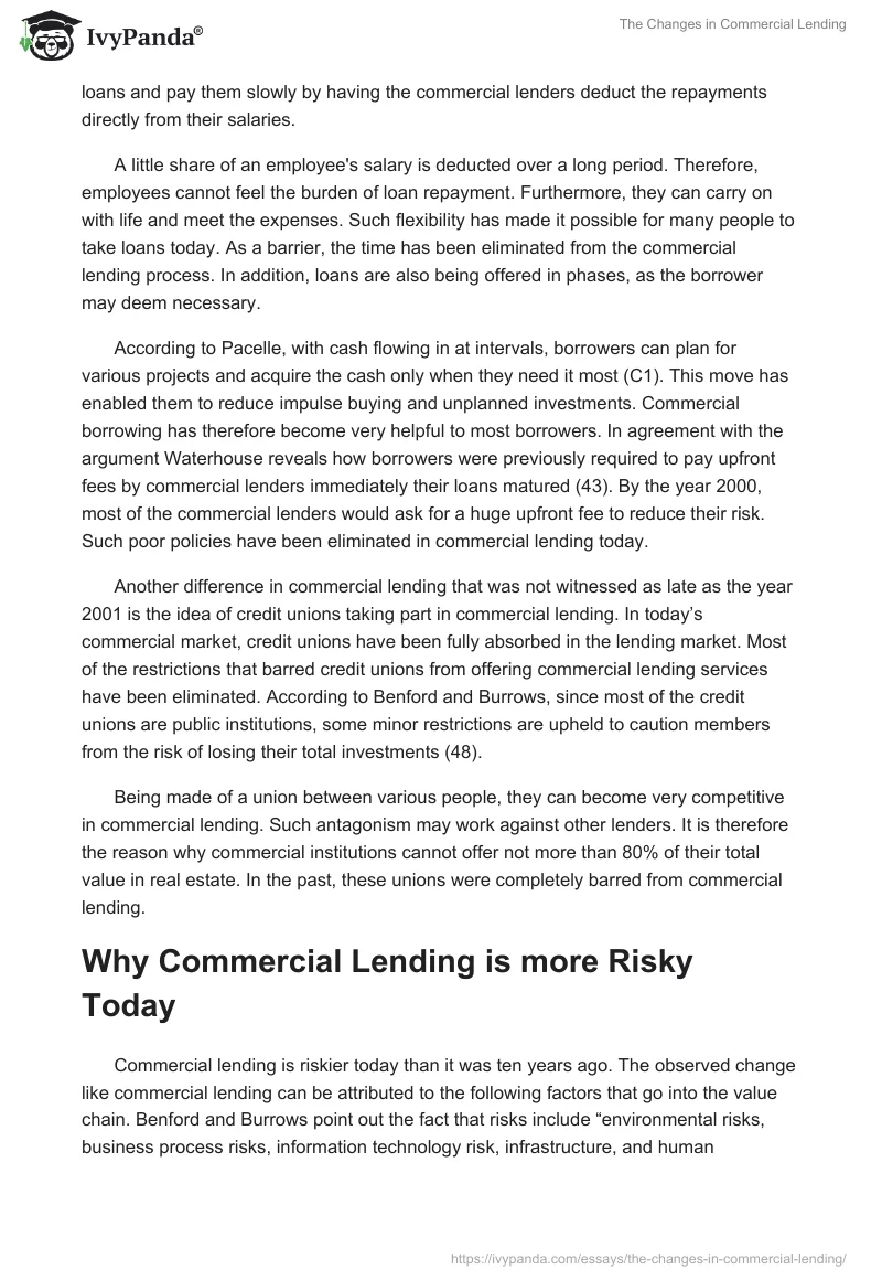 The Changes in Commercial Lending. Page 4