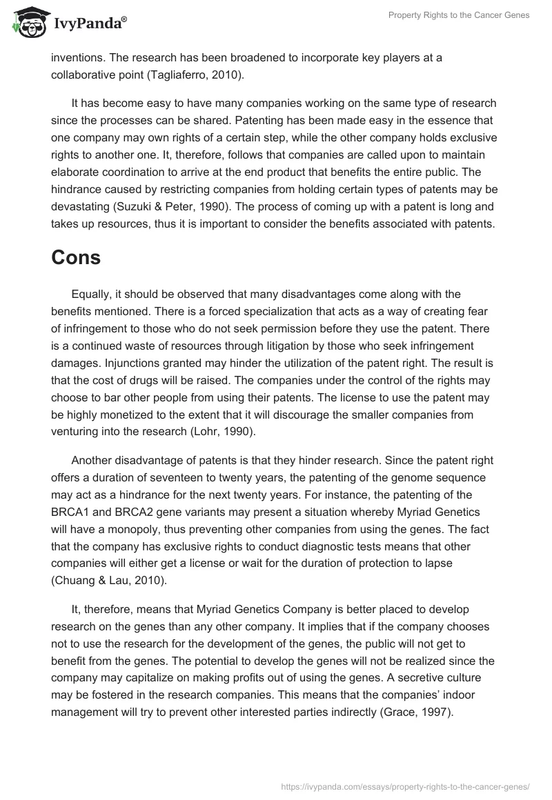 Property Rights to the Cancer Genes. Page 3
