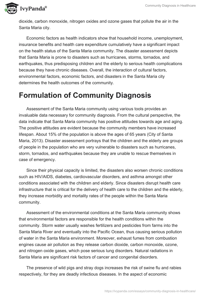 Community Diagnosis in Healthcare. Page 5
